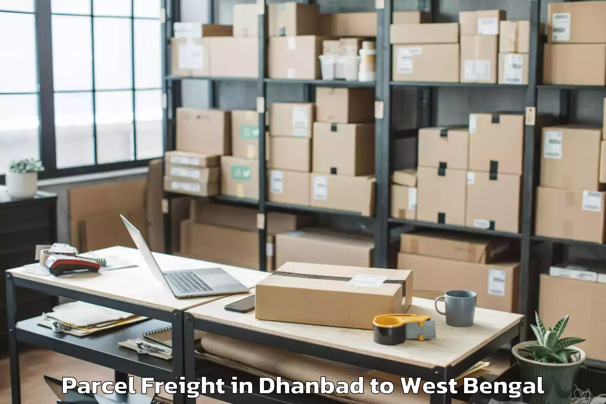 Easy Dhanbad to Khoyrasol Parcel Freight Booking